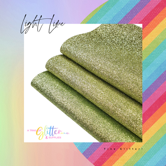Fine Glitter LIGHT LIME Sheet 20x34cm