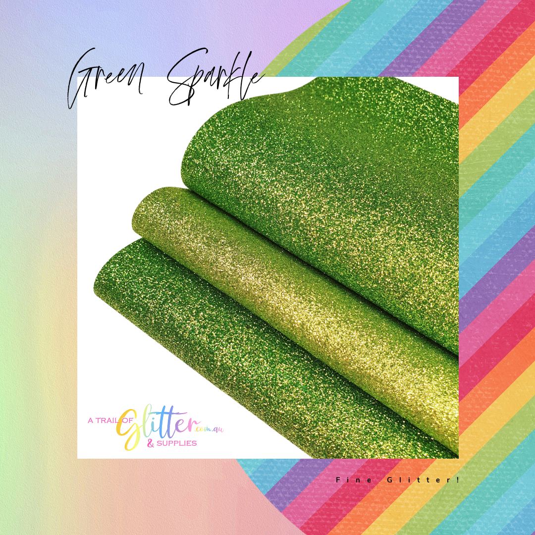 Fine Glitter GREEN SPARKLE Sheet 20x34cm