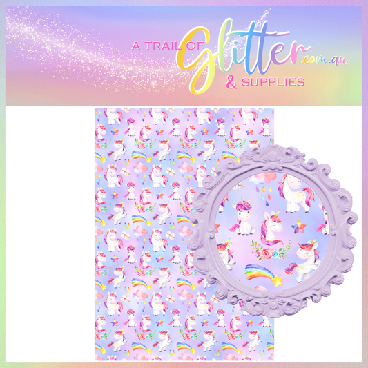 Whimsical Unicorn Purple Pastel rainbow