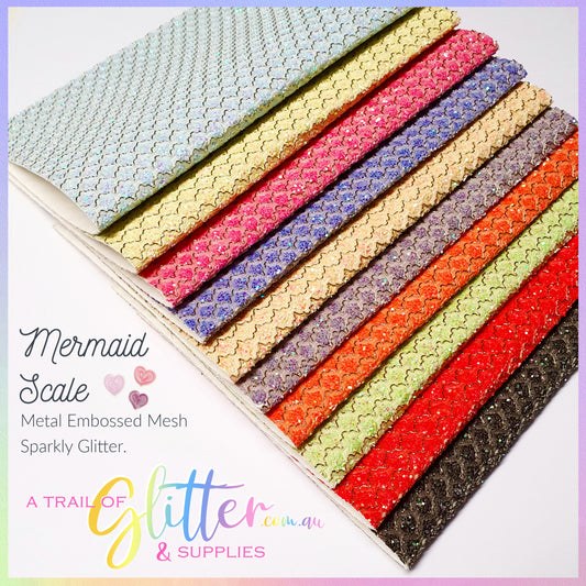 Mermaid Scale Embossed Metal Mesh Lace - ALL colours listed Inside.