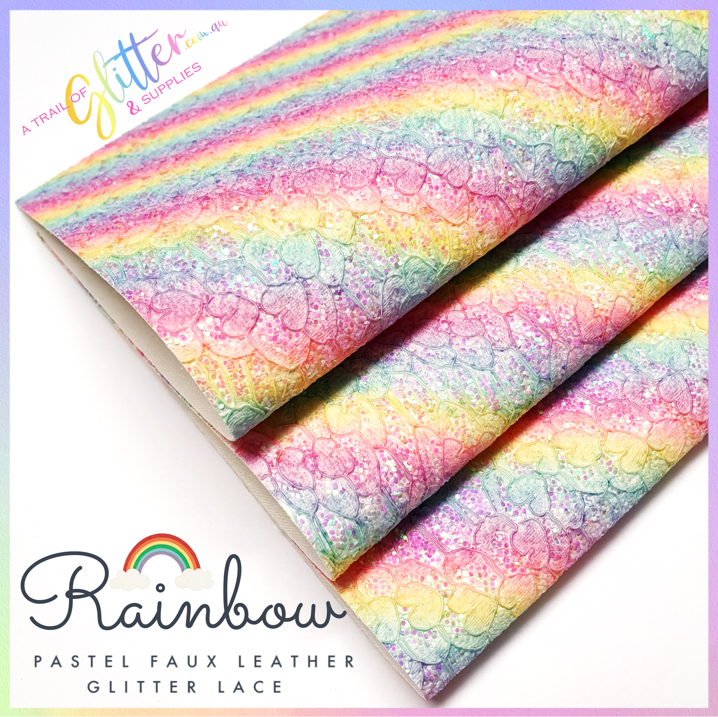 Pastel Rainbow Glitter Lace