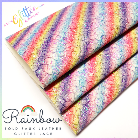 Bold Rainbow Glitter Lace