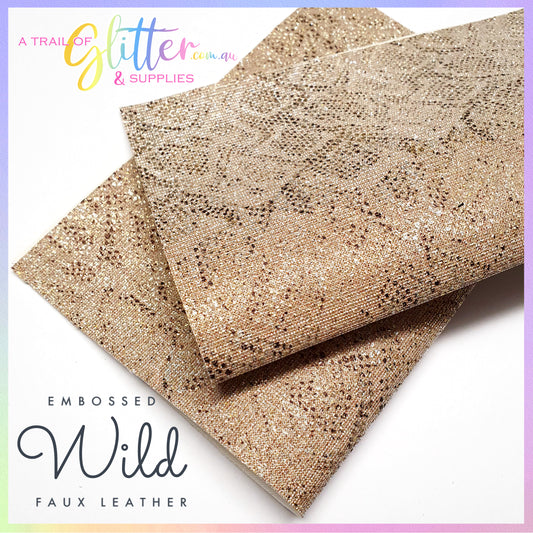 Embossed Wild Faux Leather - Champagne