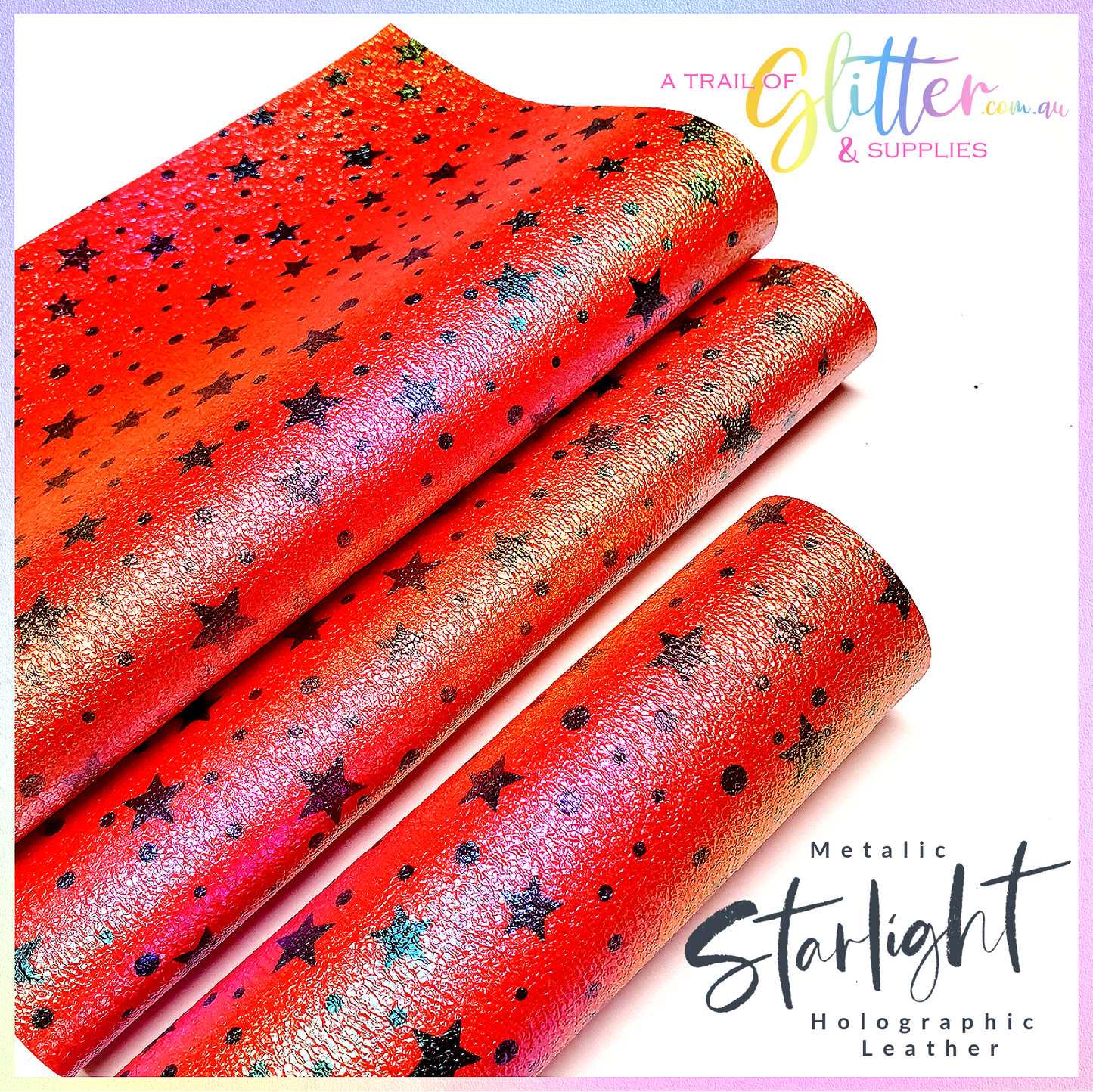 Metallic Starlight- Holographic Fuschia Orange