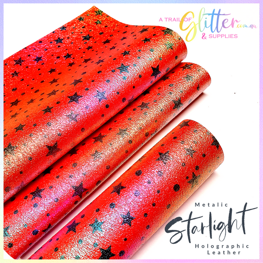 Metallic Starlight- Holographic Fuschia Orange