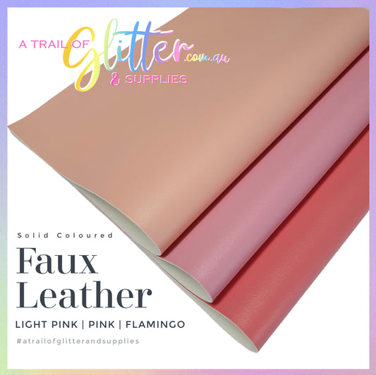 Faux Leather SOLID COLOURS - Light Pink | Pink | Flamingo
