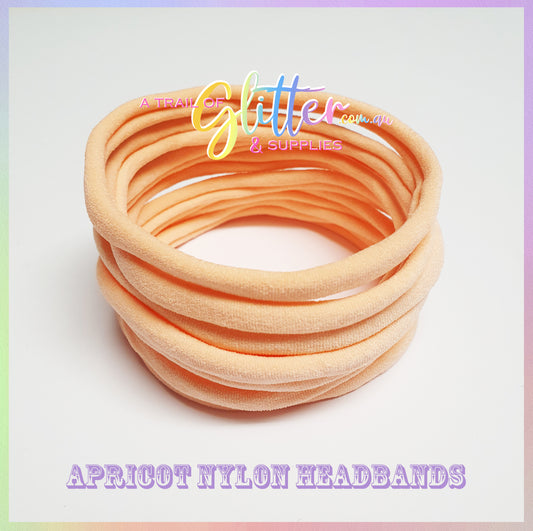 Apricot Nylon Headband 10 or 20 SUPER SOFT THIN headband ONE SIZE FITS ALL