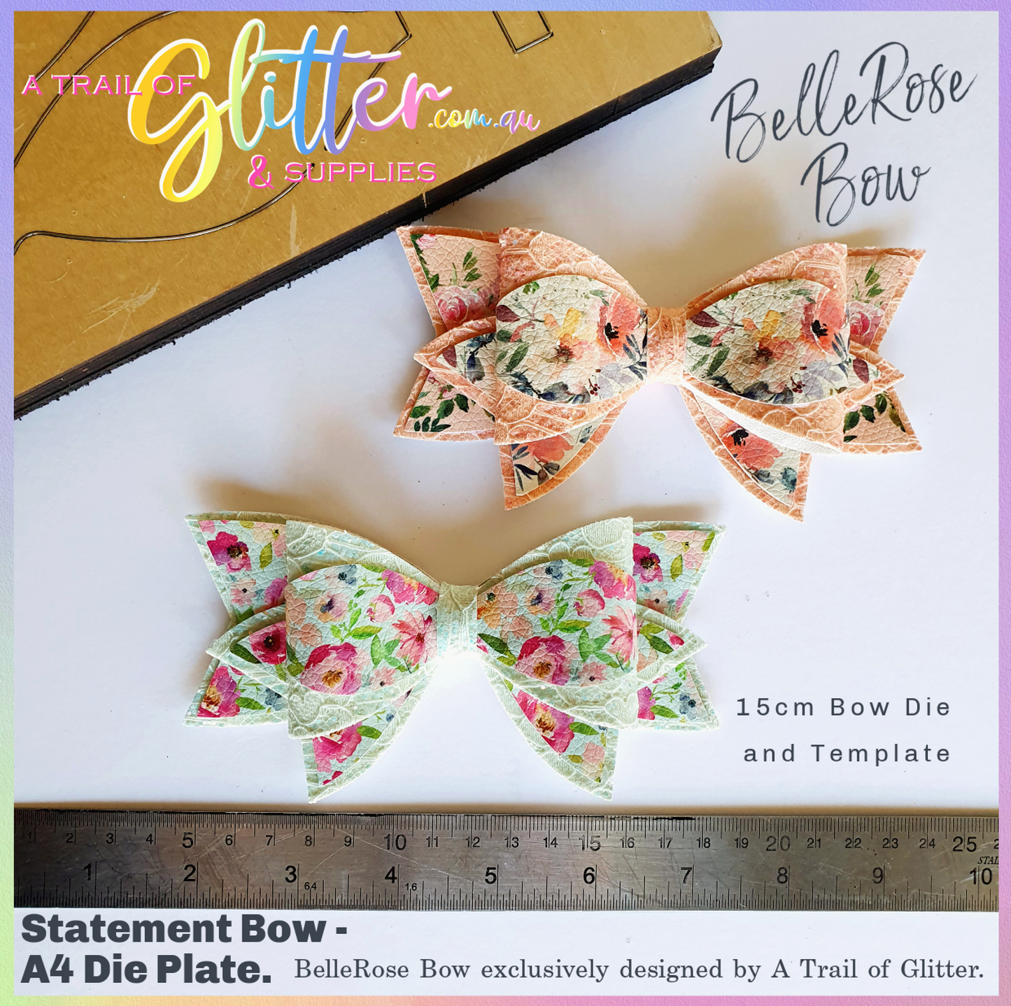 BelleRose Bow Die & Template IN LISTING
