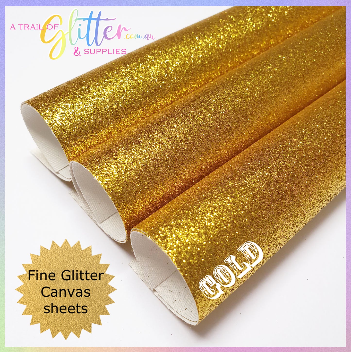 Fine Glitter GOLDEN A4 Sheet 20x34cm