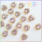 Heart Shape Rhinestones with gold claw setting - Violet