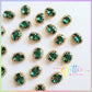 Oval Shape Rhinestones with gold claw setting - Peacock Green
