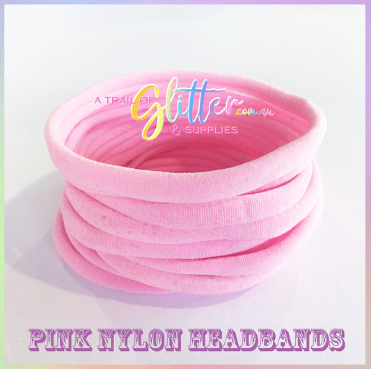 Pink Nylon Headband 10 or 20 SUPER SOFT THIN headband ONE SIZE FITS ALL