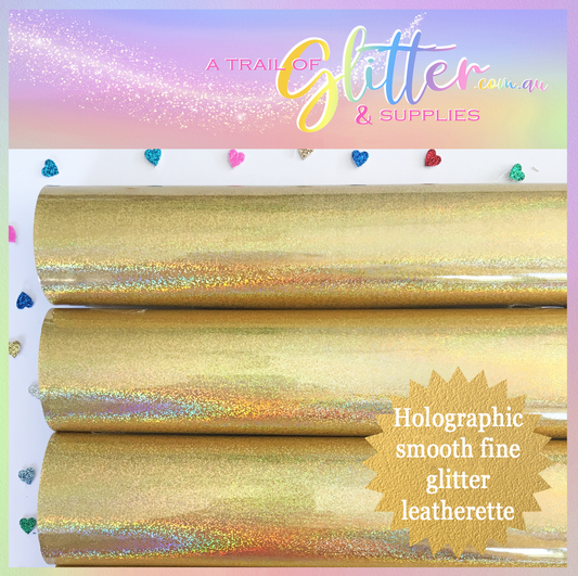 Shimmering pu coloured glitter leather - Pixel Gold