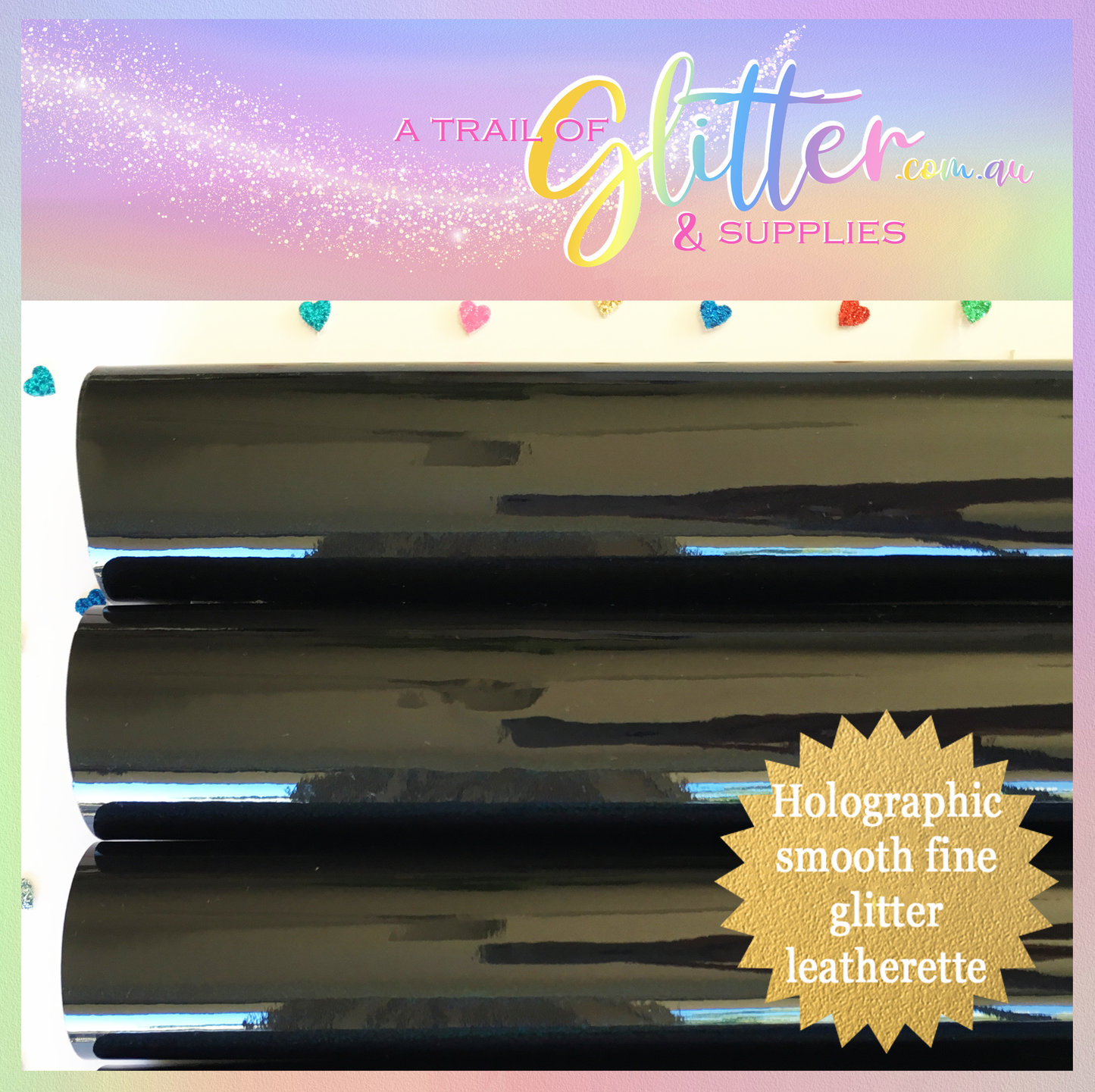 Shimmering pu coloured glitter leather - Pixel Iridescent Black.