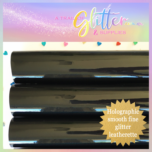 Shimmering pu coloured glitter leather - Pixel Iridescent Black.