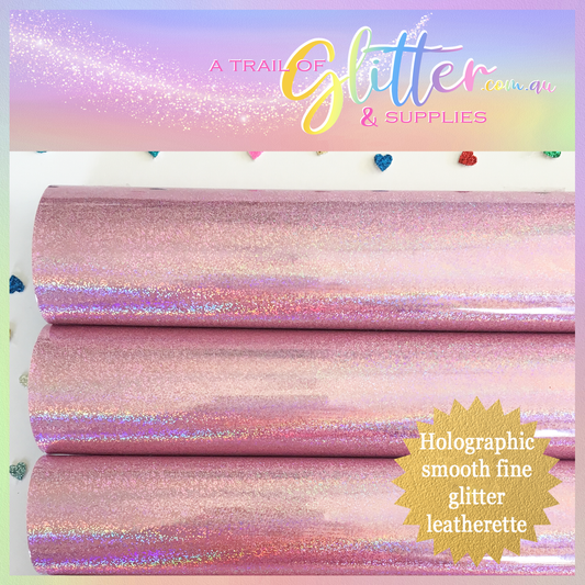 Shimmering pu coloured glitter leather - Pixel Pink