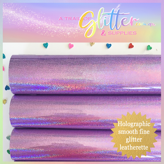 Shimmering pu coloured glitter leather - Pixel Purple