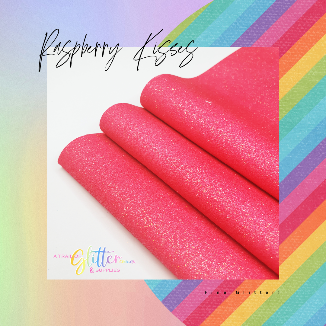 Fine Glitter PINK RASPBERRY KISSES A4 Sheet 20x34cm