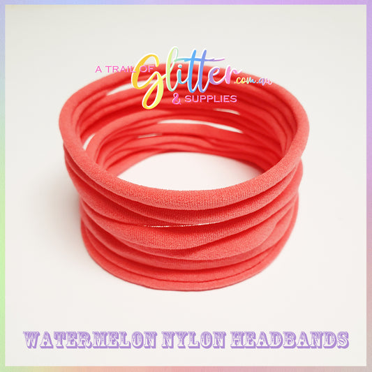 Watermelon Nylon Headband 10 or 20 SUPER SOFT THIN headband ONE SIZE FITS ALL